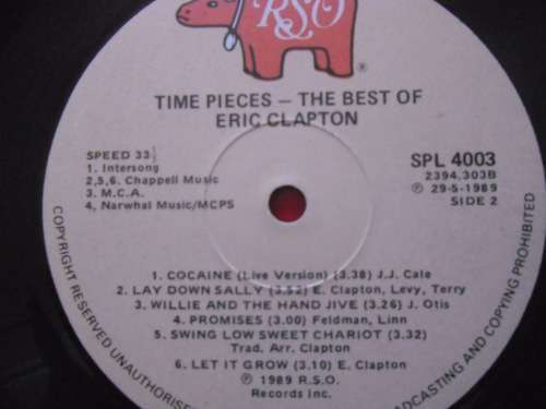 RARE!!! ERIC CLAPTON -  TIME PIECES - THE BEST OF ERIC CLAPTON VINYL, LP, RECORD